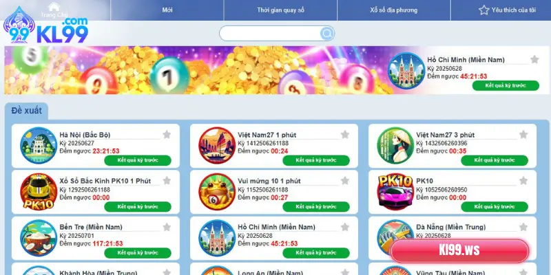Các loại hình xổ số nổi bật tại KL99