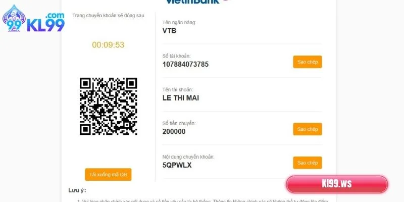 Một số lưu ý quan trọng khi giao dịch tại KL99