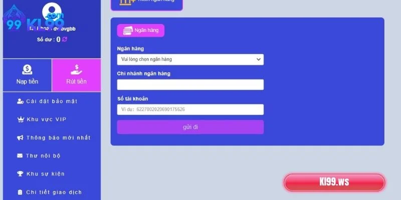 Rút Tiền KL99 Về Tài Khoản Thần Tốc, An Toàn 2 Nguyên nhân và cách khắc phục không rút được tiền tại KL99